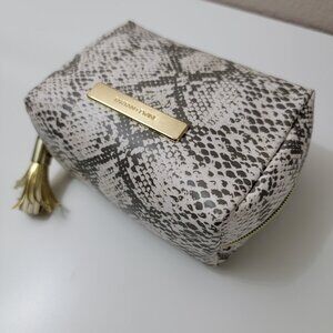 Tartan + Twine Snakeskin Print Cosmetic Makeup Pouch w/ Tassel